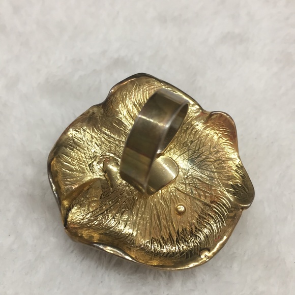 VINTAGE COSTUME ROSE ADJUSTABLE RING - Picture 2 of 4